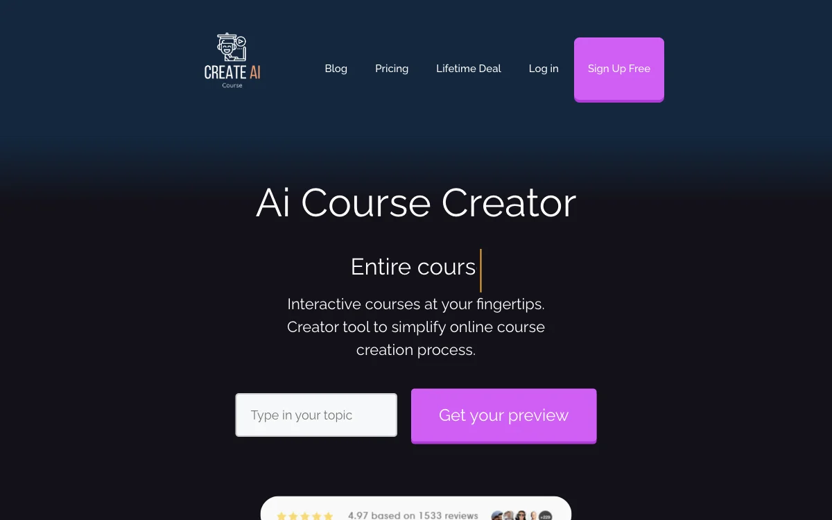 CreateAiCourse: Simplify Online Course Creation with AI