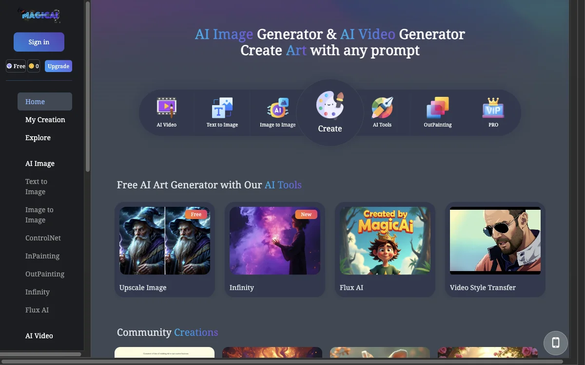MagicAI - Tạo Ảnh, Video và Công cụ AI Miễn Phí