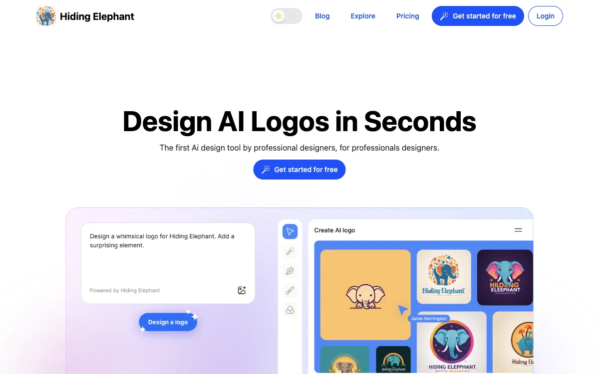 Hiding Elephant: AI-Powered Logo Design for Professional Creativity