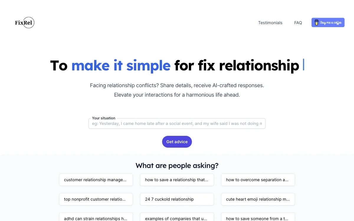 FixRelationship: AI-Powered Tool to Elevate Your Relationship Connections