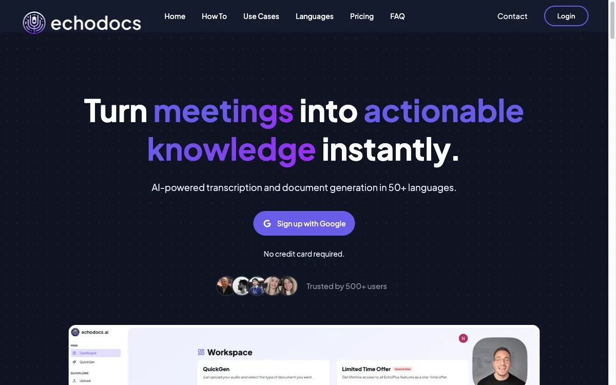 echodocs.ai: Transforming Meetings into Actionable Knowledge with AI