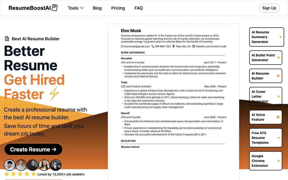 ResumeBoostAI: The AI-Powered Resume Builder for Faster Job Landing