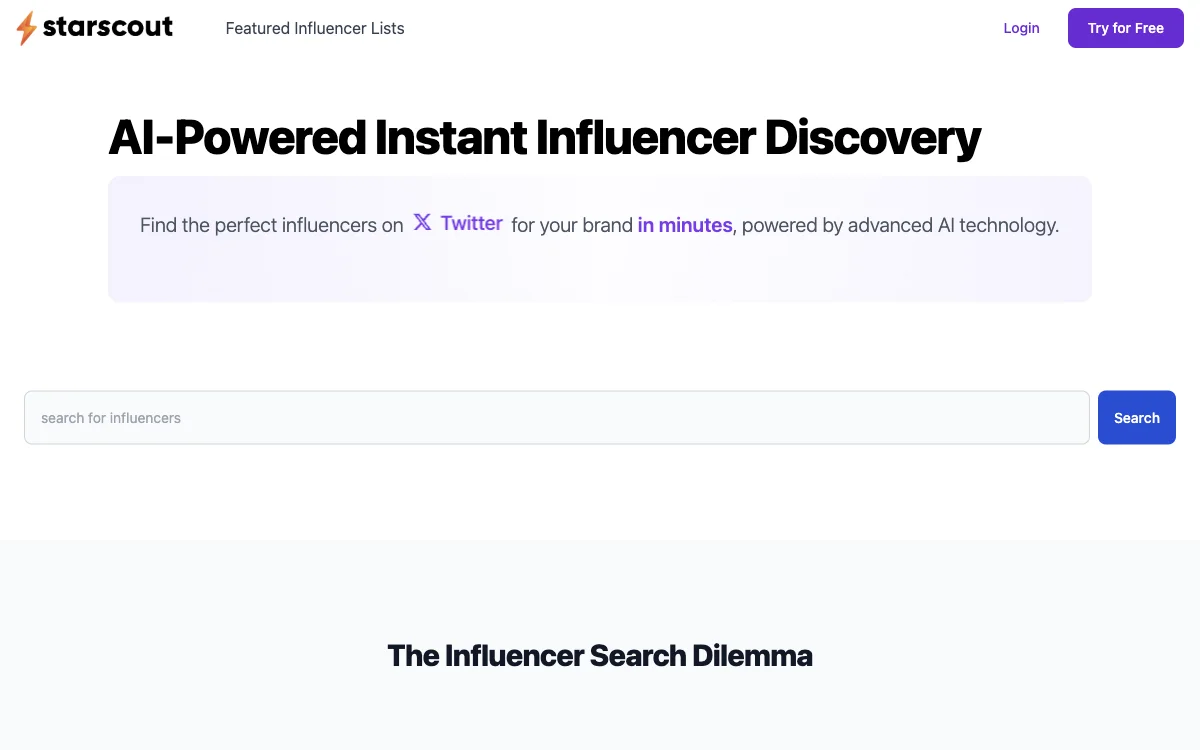 StarScout AI: AI-Powered Influencer Discovery for Your Brand