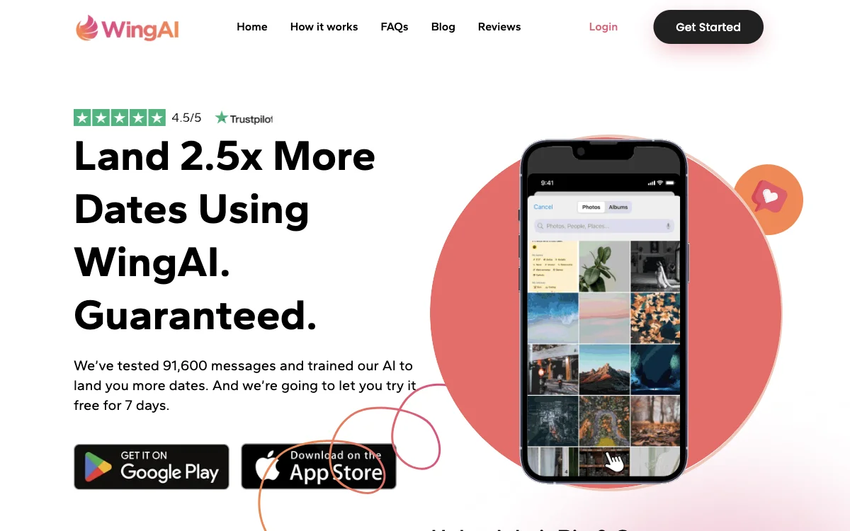 WingAI: Land 2.5x More Dates with AI-Powered Assistance