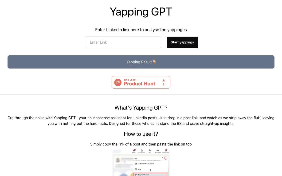 Yapping GPT: Analyzing LinkedIn Posts for Straight Insights