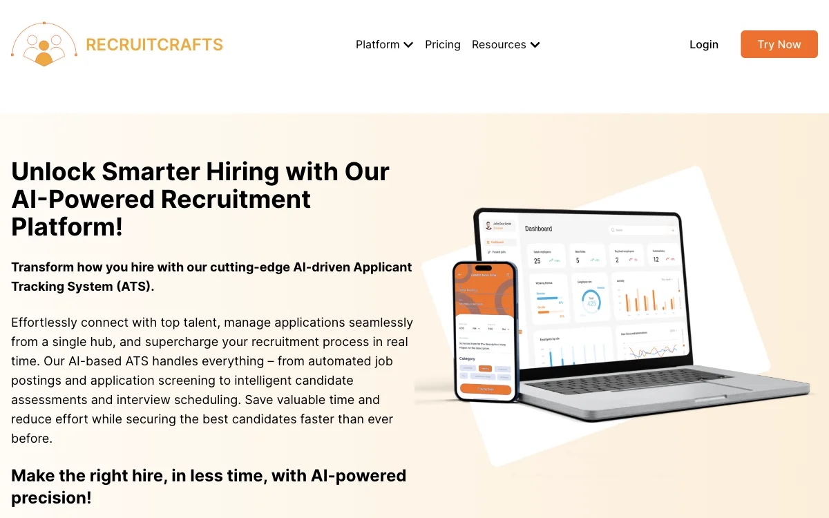 Recruitcrafts: Streamline Your Hiring with AI-Powered Recruitment Solution