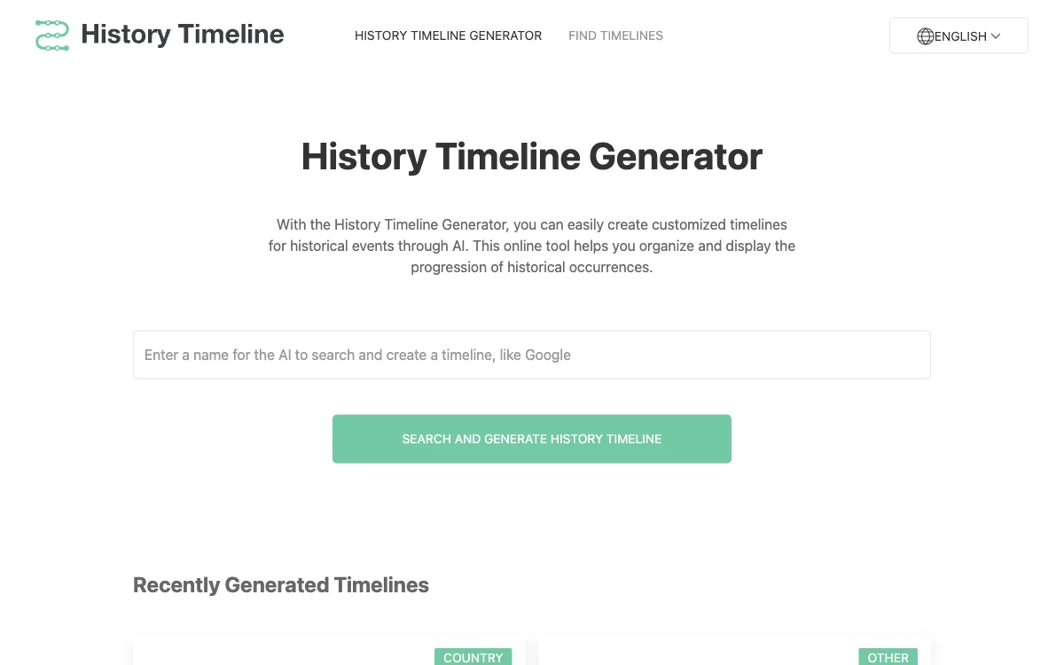 History Timeline Generator: Create Personalized Historical Timelines with AI