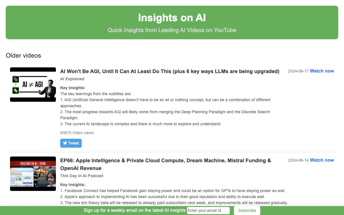 AI Insights: Podsumowania najnowszych filmów o AI