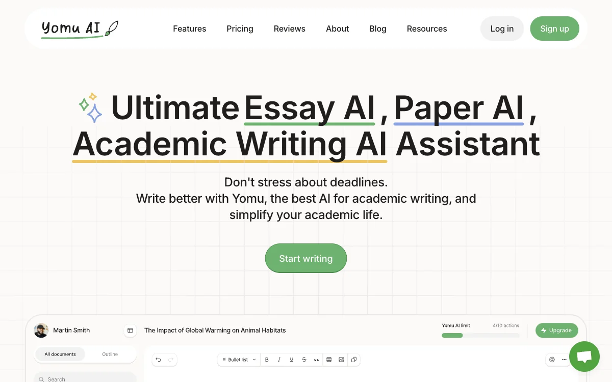 Yomu AI: Simplify Your Academic Writing with AI Assistance