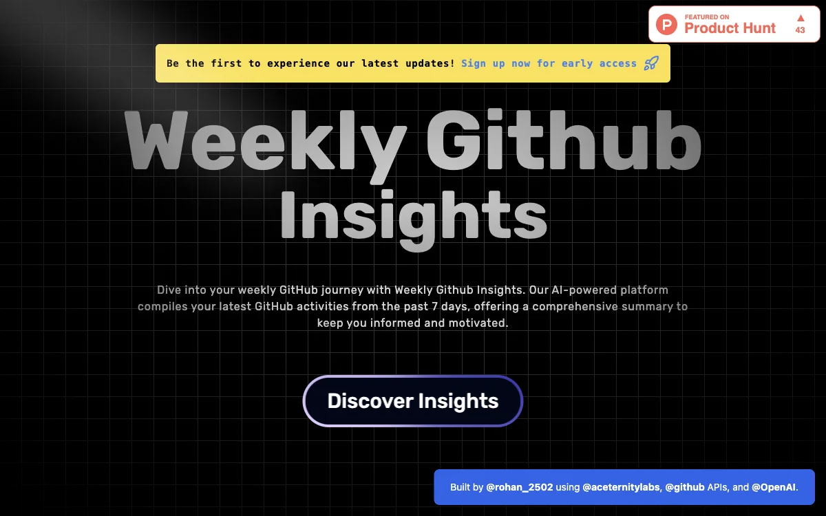 Weekly Github Insights: Resumão Semanal do GitHub