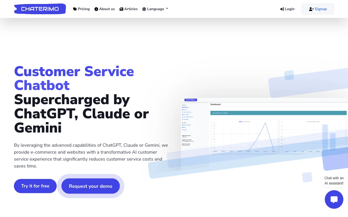 Chaterimo: AI-Powered Chatbot for Enhanced Customer Service & Cost Savings