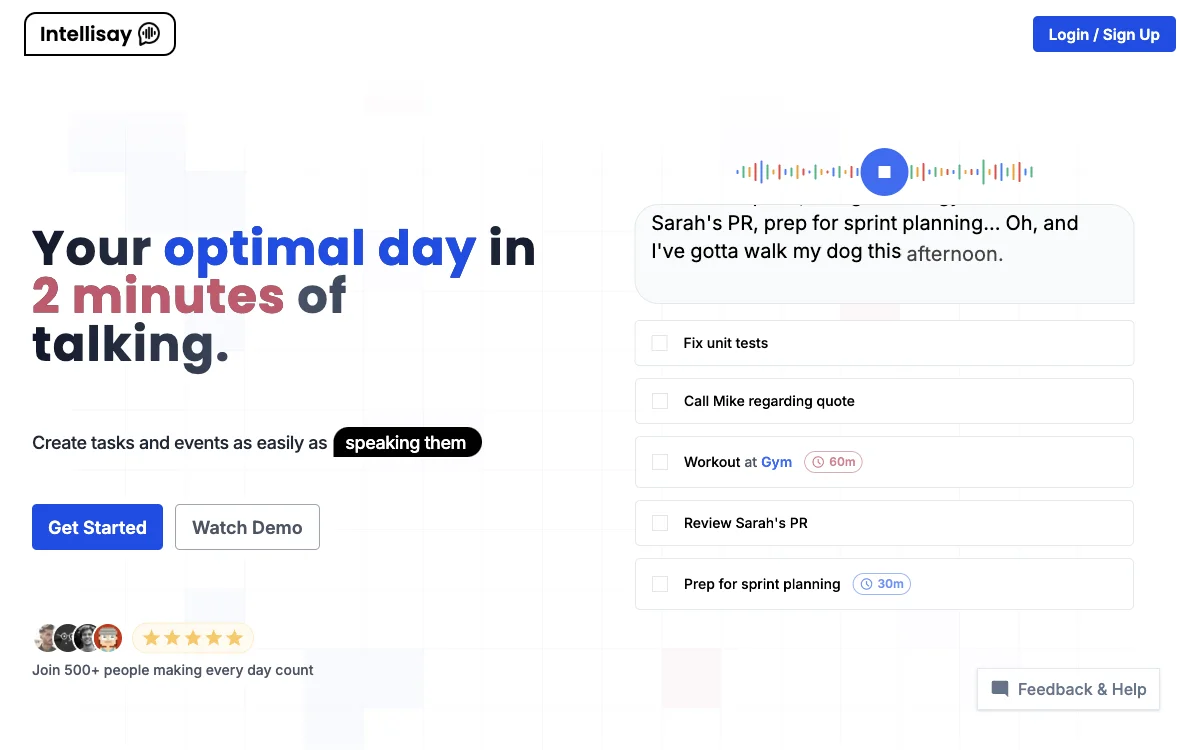 Intellisay: AI-Powered Productivity App for an Optimal Day