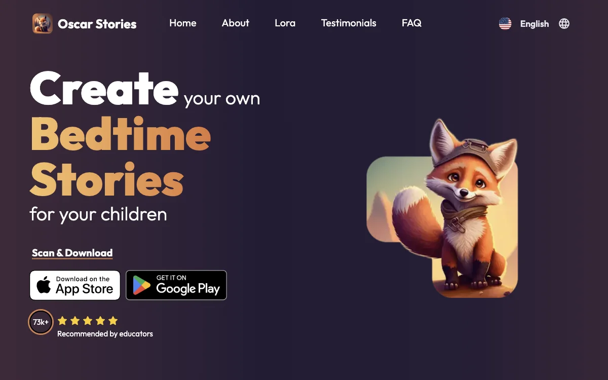 Oscar Stories: AI-Powered Bedtime Tales for Kids with Educational Value