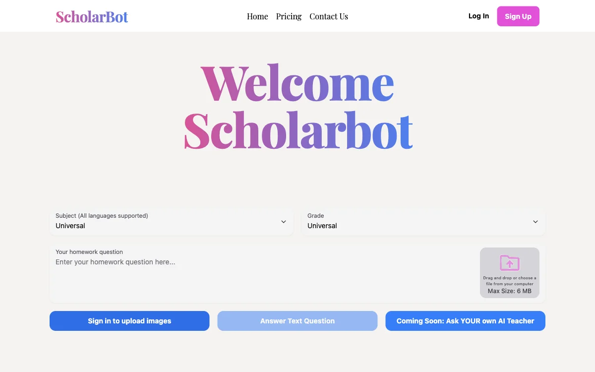 Scholarbot AI: Your Ultimate AI Homework Helper for Students