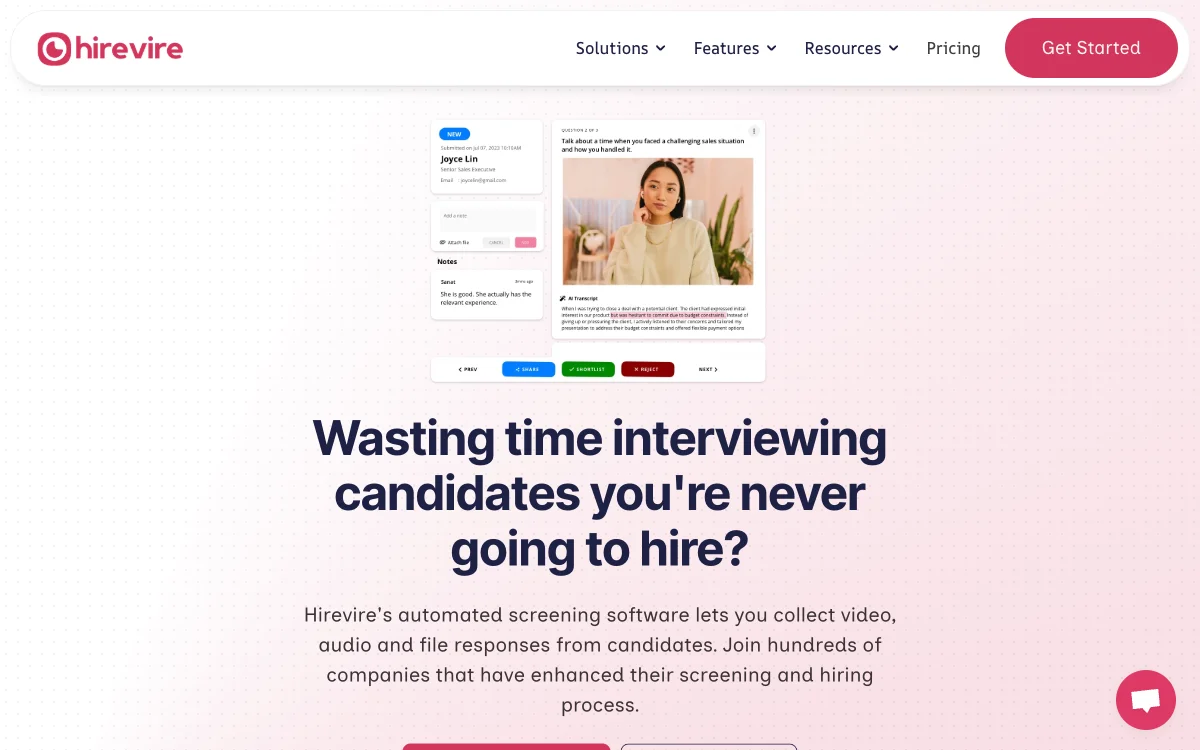 Hirevire: AI-Powered Video Screening Software for Efficient Hiring