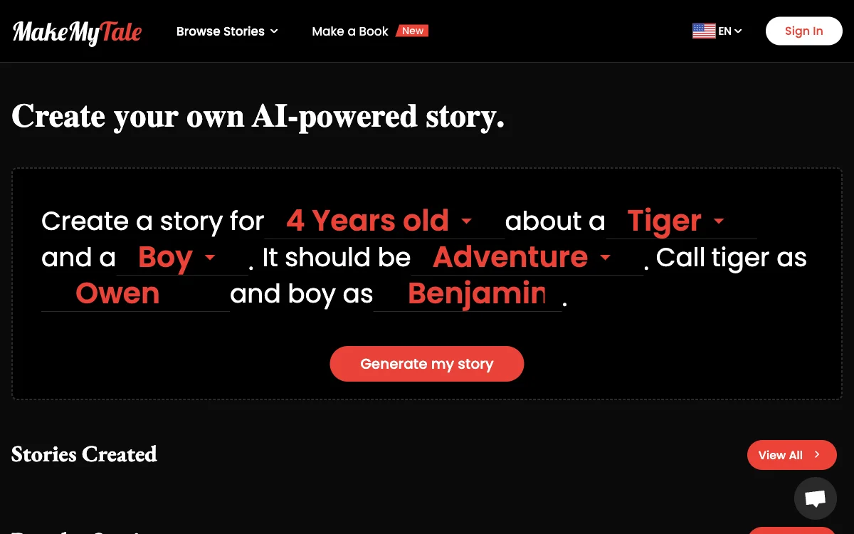 MakeMyTale - Create Engaging Stories for Kids with AI