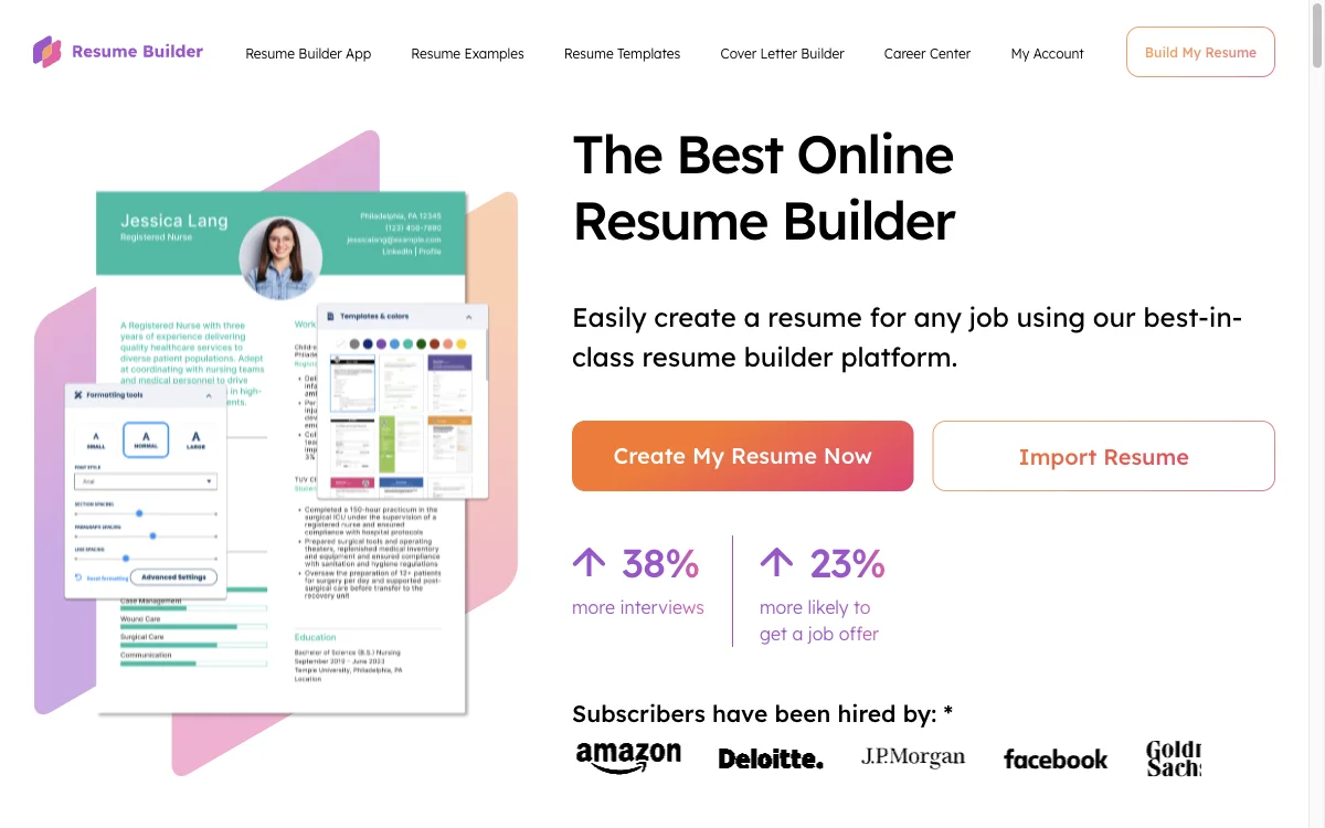 ResumeBuilder.com: The AI-Powered Resume Builder for Faster Hiring