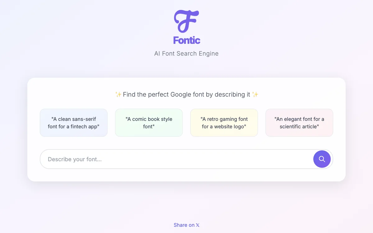 Fontic - Find the Perfect Google Font with AI