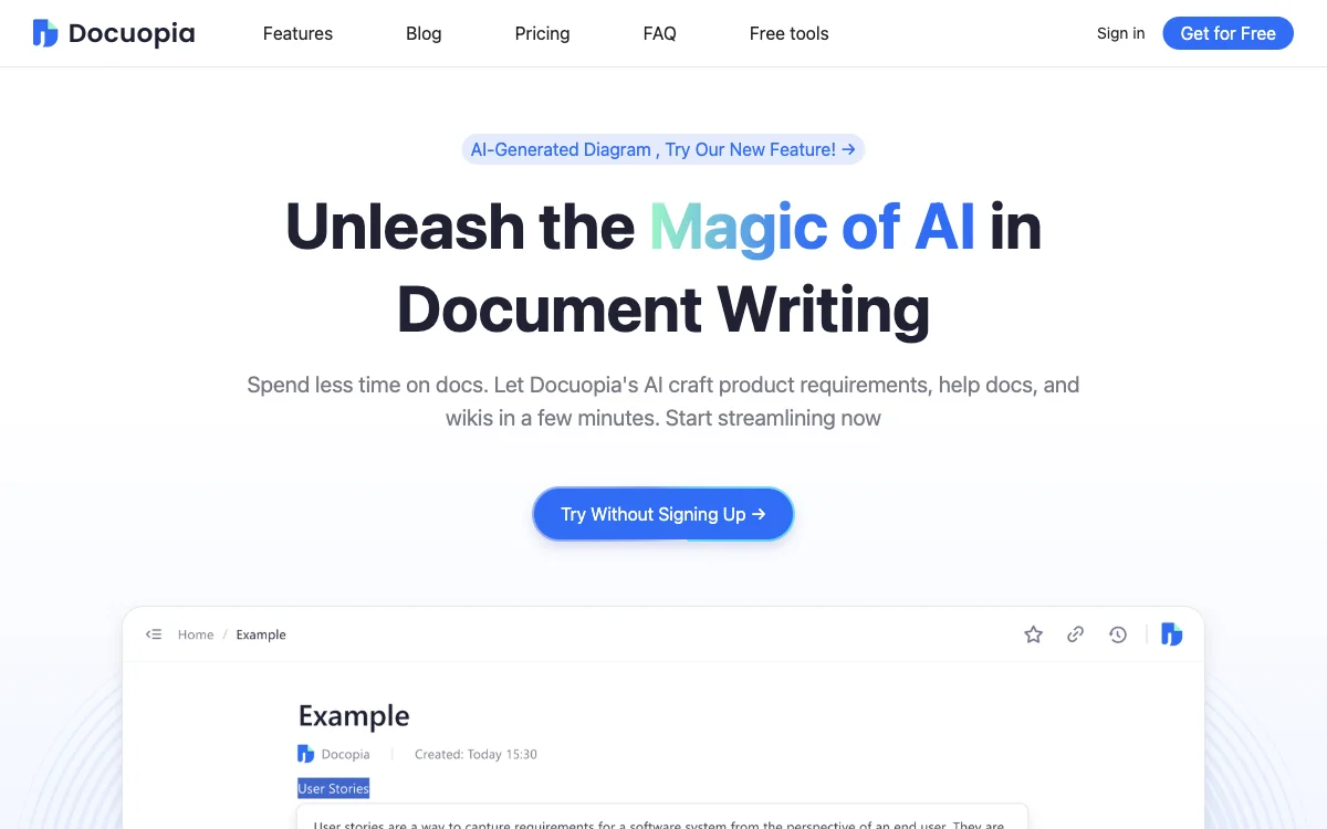 Docuopia: Unleash AI for Effortless Document Writing