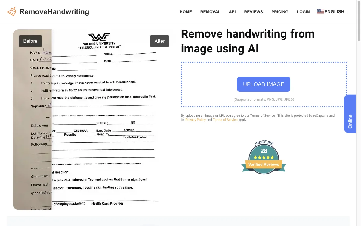 Remove Handwriting - A Ferramenta AI Gratuita para Imagens e PDFs