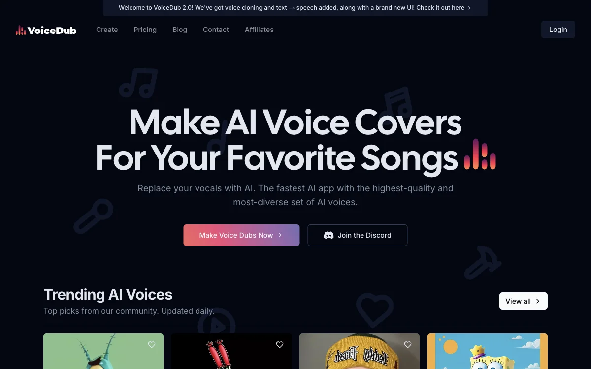 VoiceDub: Create Stunning AI Voice Covers with Ease