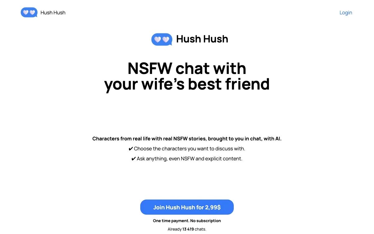 Hush Hush: Chatbot NSFW com Histórias Eróticas