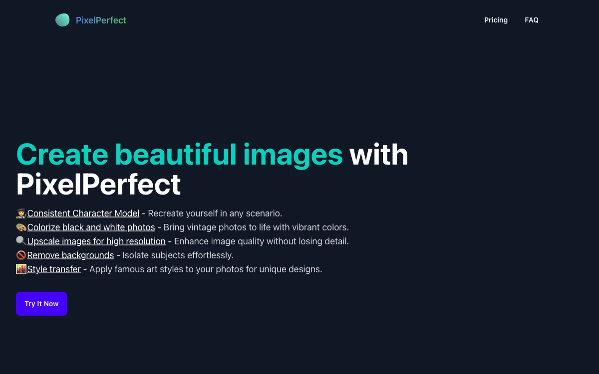 PixelPerfect: Your AI-Powered Image Editing Solution for Stunning Visuals