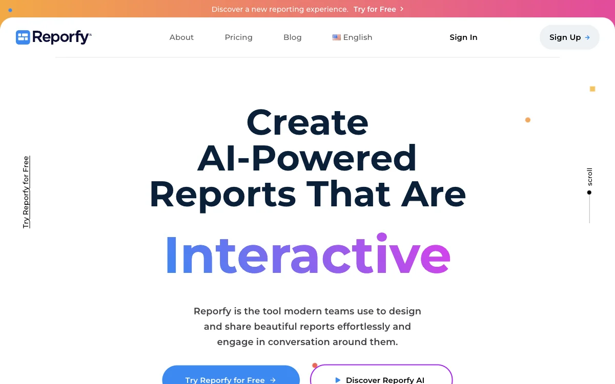 Reporfy：AI 赋能的极速洞察报告