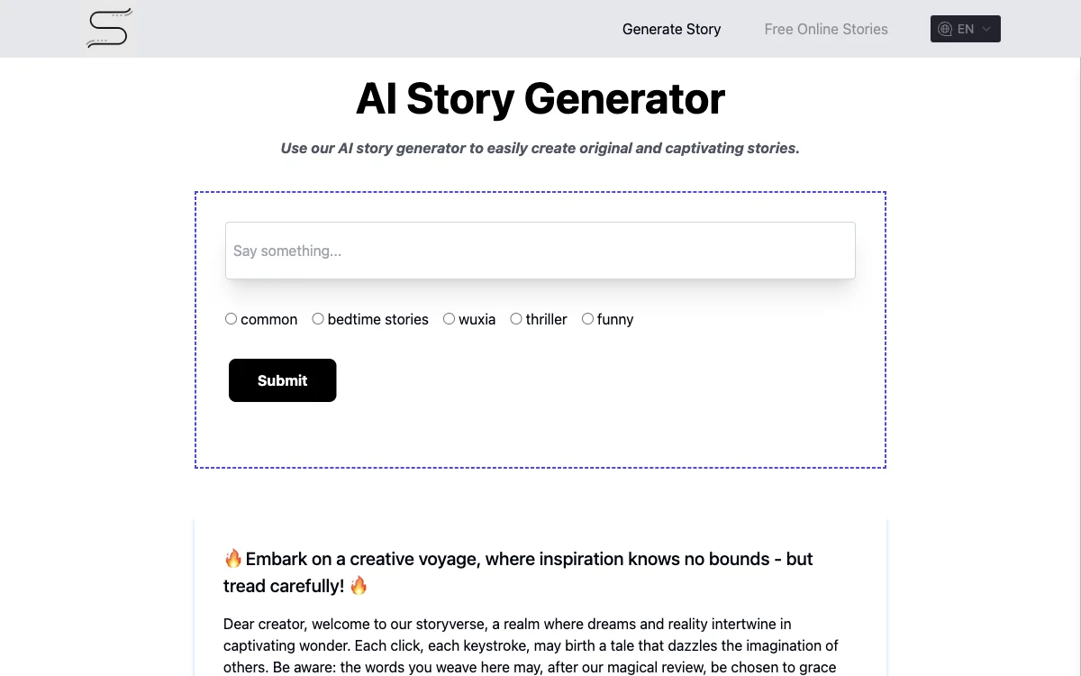 AI Story Generator Gratis [Illimitato, Nessuna Registrazione]