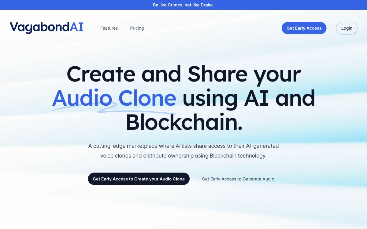 Vagabond AI: Create Your Audio Clone & Share Ownership