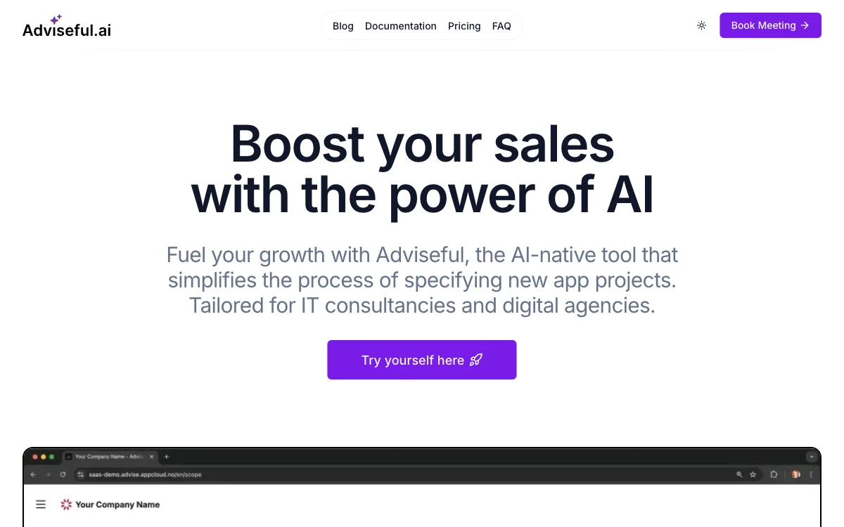 Adviseful: Boost Sales with AI-Powered App Project Specification