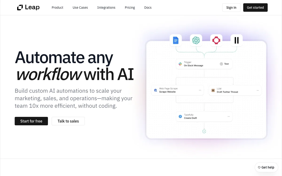 Leap AI: Automate Workflows Efficiently with AI