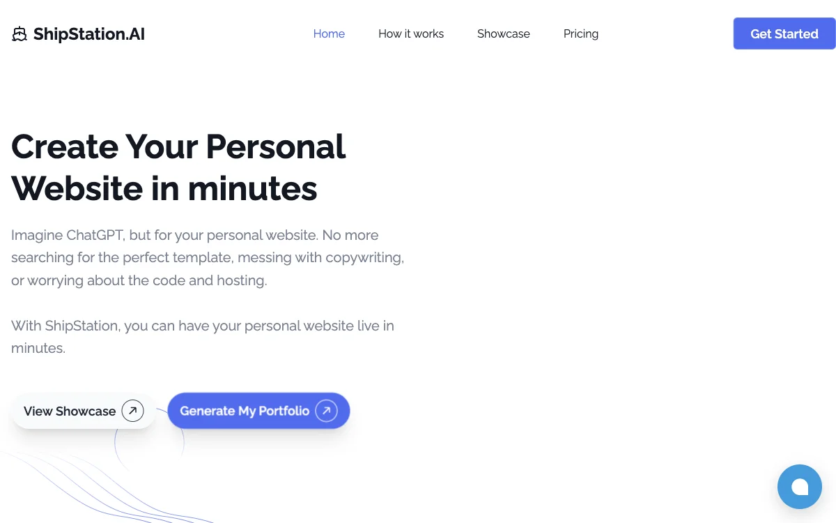 ShipStation.AI: Effortless AI-Powered Personal Website & Portfolio Building