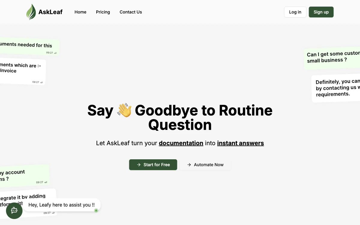 AskLeaf AI: Transforming Documentation into Instant Answers for Enhanced Customer Experience