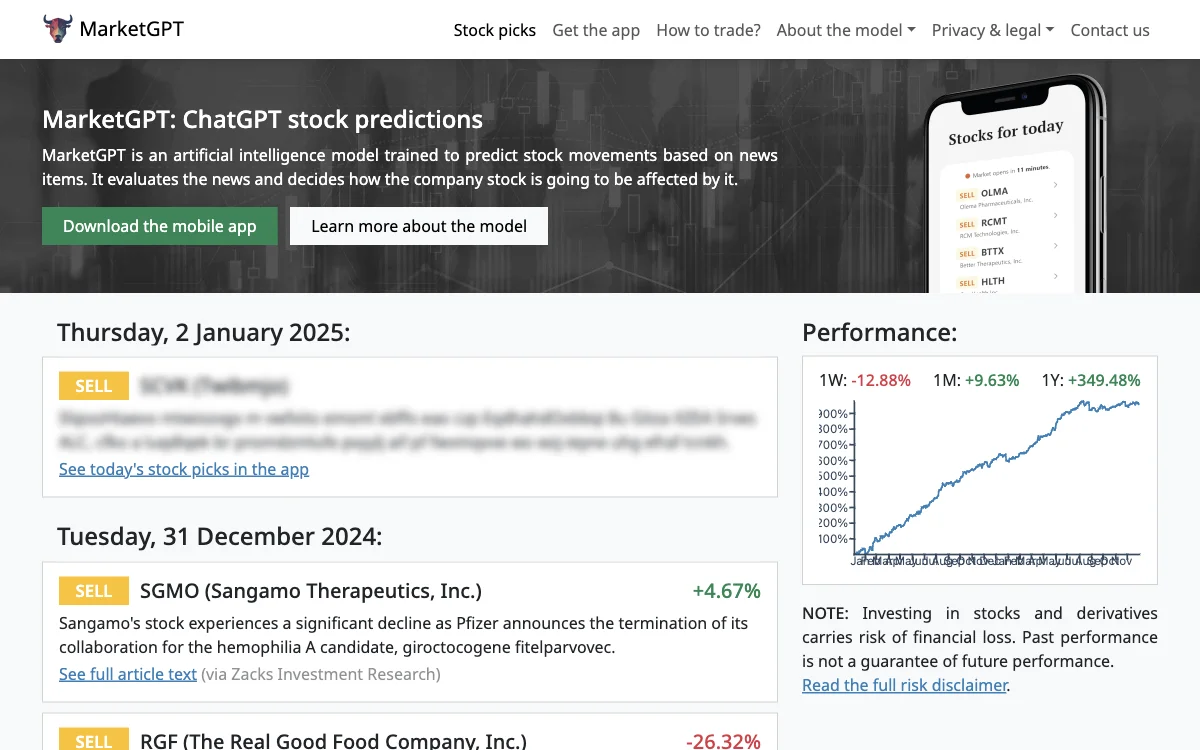 MarketGPT: Previsões de ações com base no ChatGPT