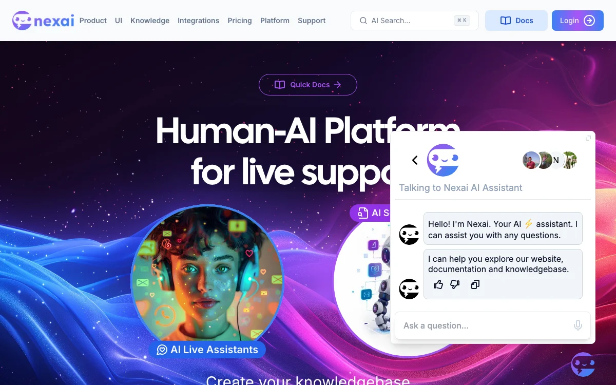 Nexai: Revolutionizing Customer Support with AI-Powered Live Assistants and Semantic Search