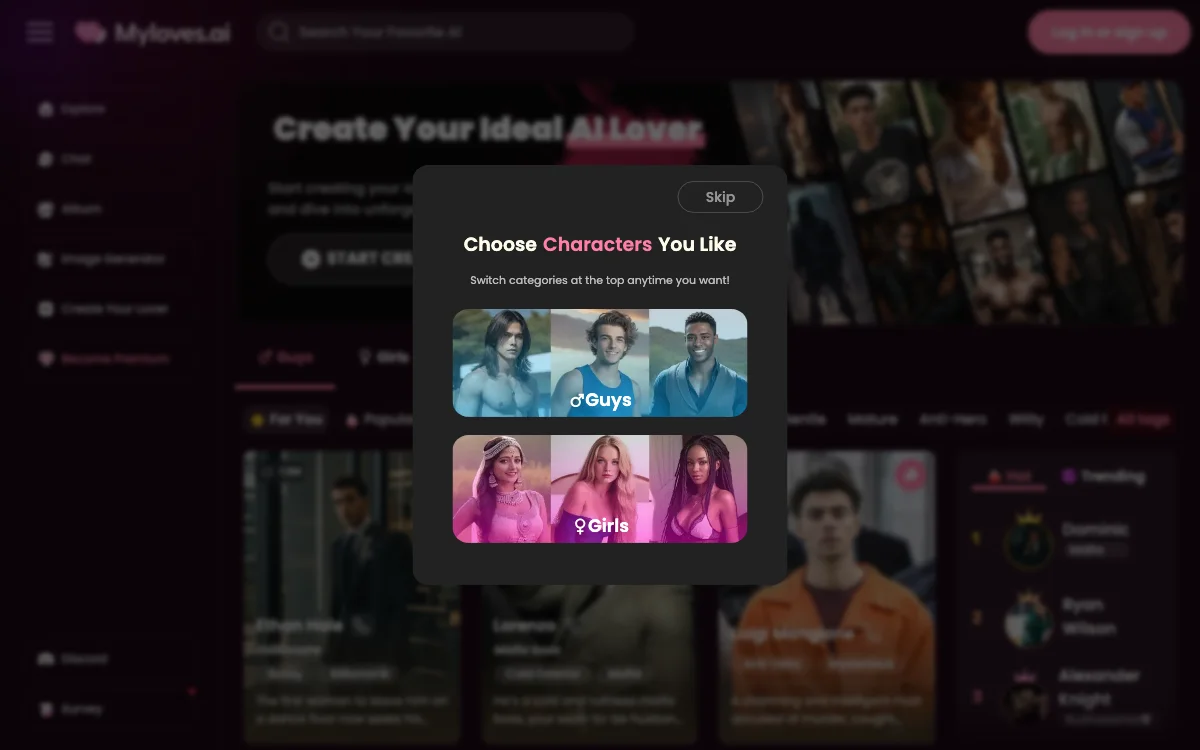 Myloves.ai: Create & Chat with Your Ideal AI Romantic Companion