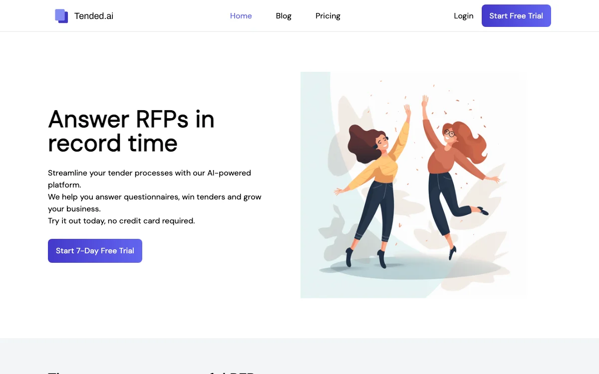 Tended.ai: Revolutionize RFP Processes with AI - Powered Automation for Faster Tender Completion