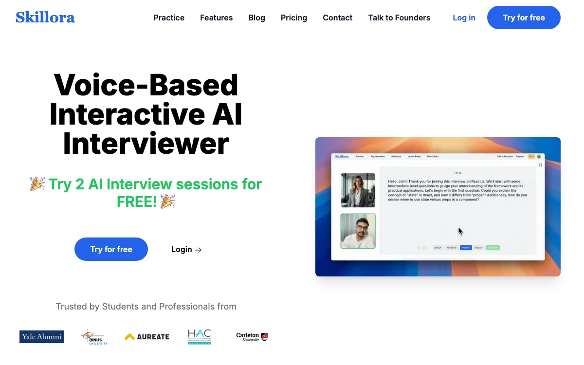 Skillora: O Melhor Entrevistador de IA - Entreviste com IA