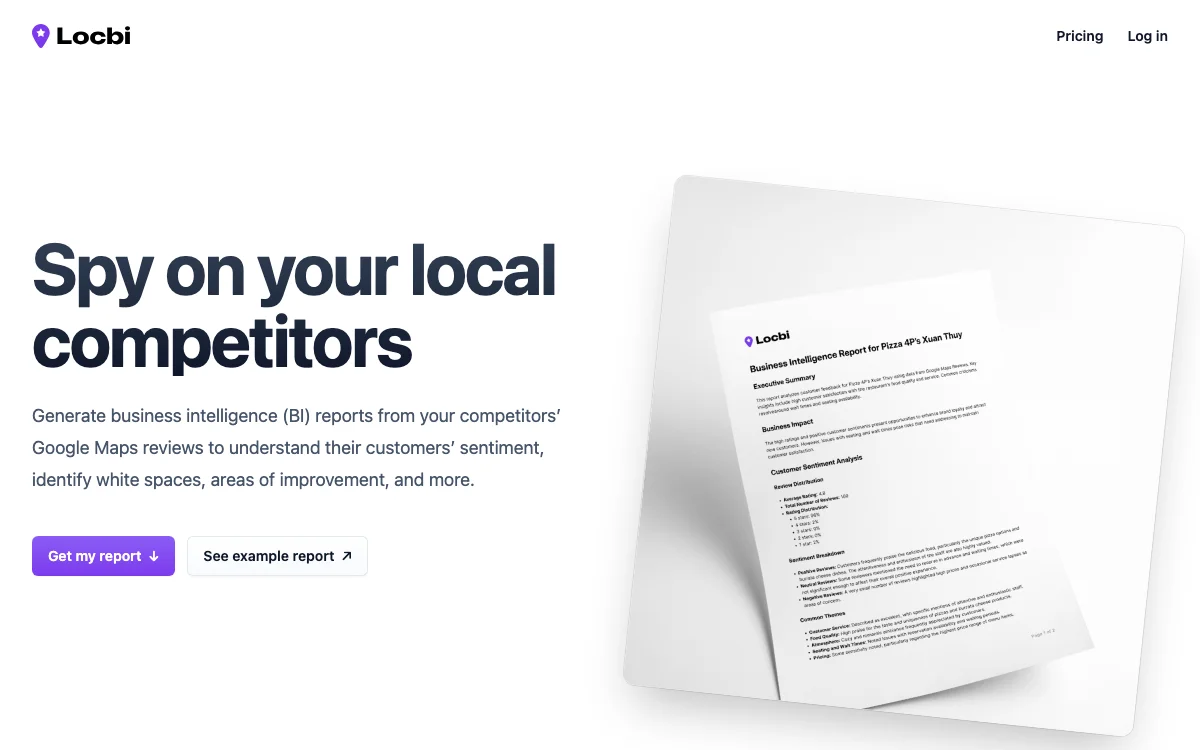 Locbi - KI-gestützte Wettbewerbsanalyse durch Google Maps-Bewertungen