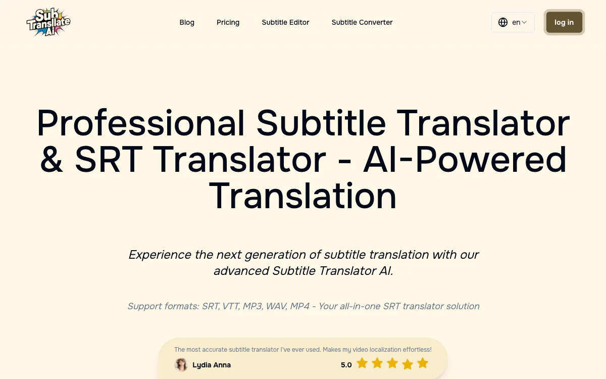 SubTranslate AI: Công cụ dịch phụ đề AI trực tuyến