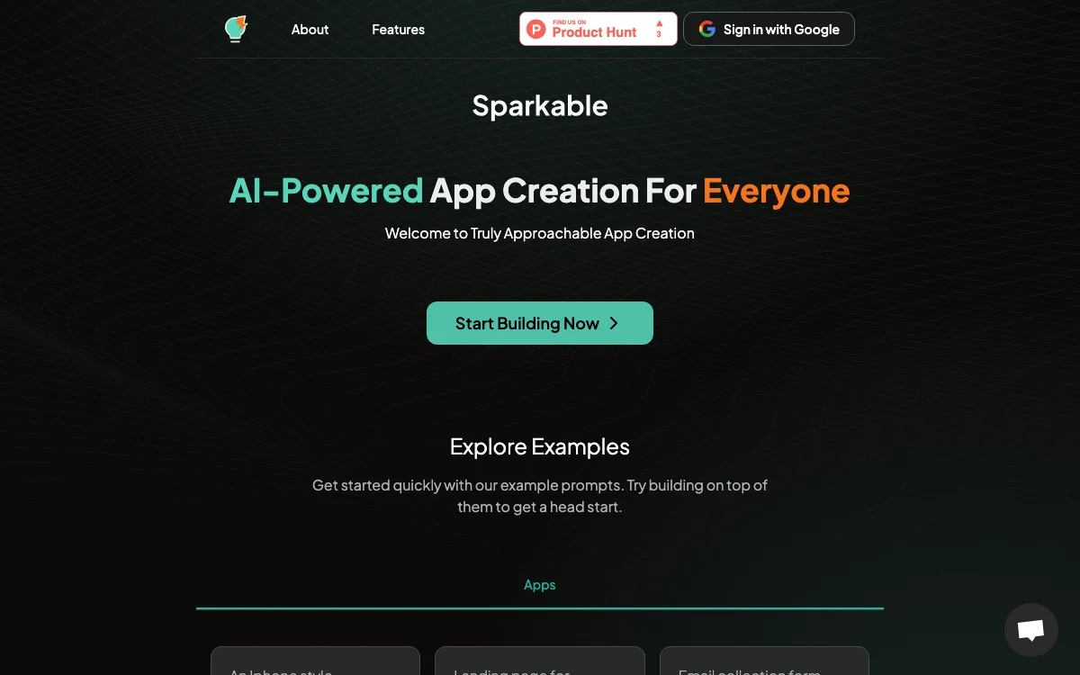 Sparkable - AI-Powered App Creation for Everyone | AE Studio Artifacts