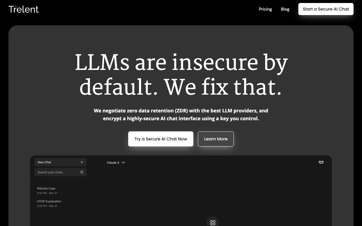 Trelent: Secure AI Chat for Enhanced Privacy