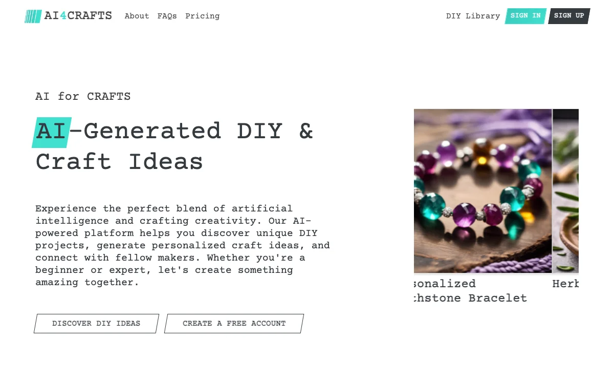 AI4CRAFTS: AI-Generated DIY & Craft Ideas for Every Maker