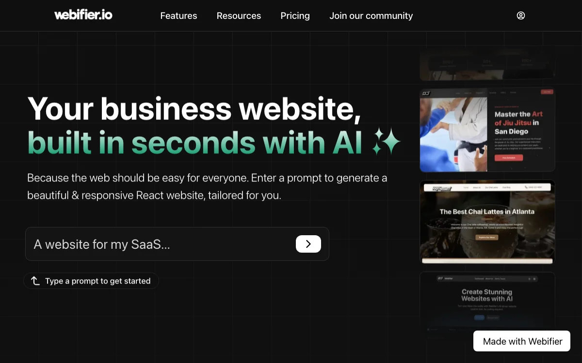Webifier: Crie Websites Incríveis com a Força da IA