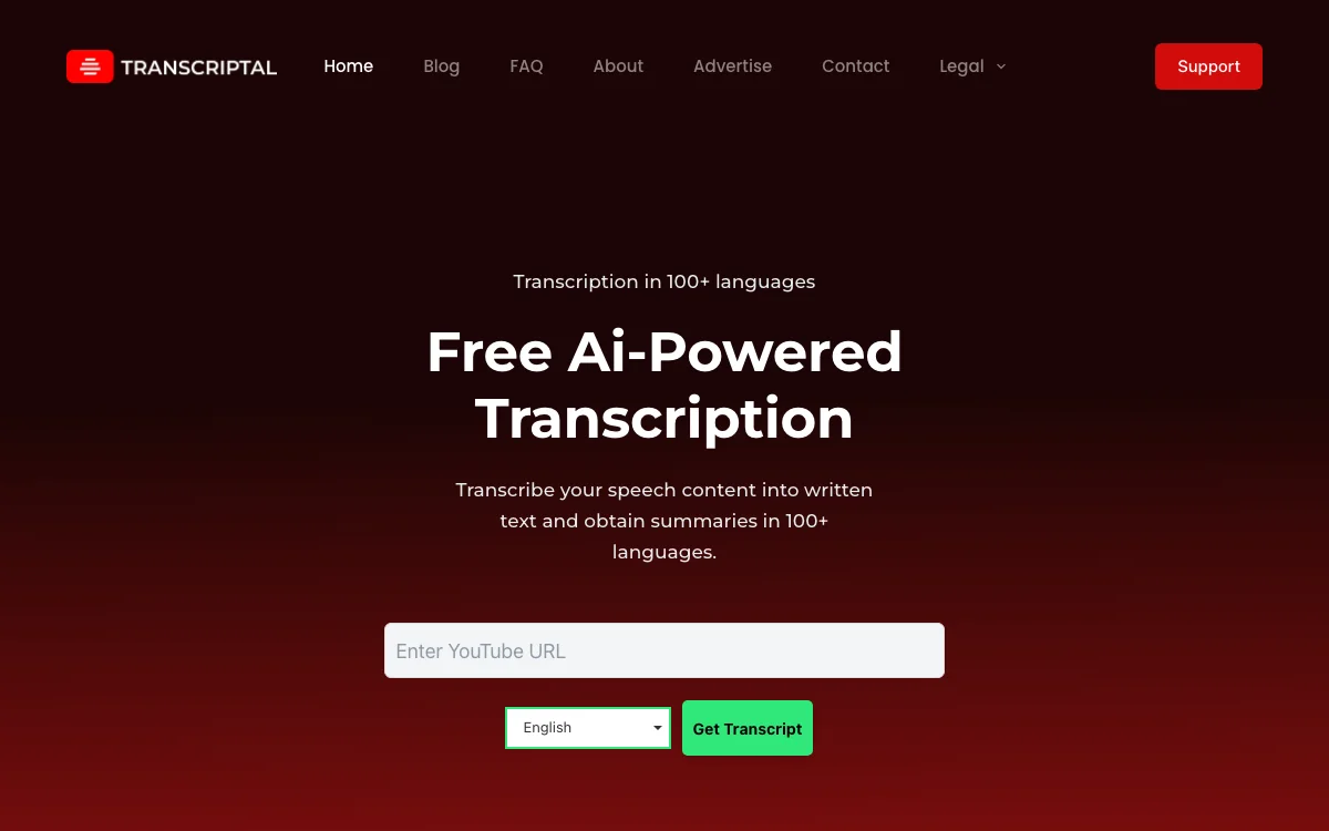 Transcriptal: Free AI-Powered Transcription Platform for 100+ Languages