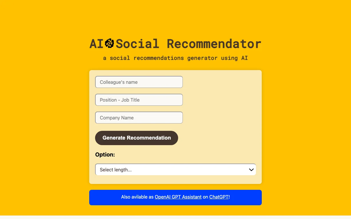 AI Social Recommendator - Enhance Your Social Media with AI-Generated Recommendations