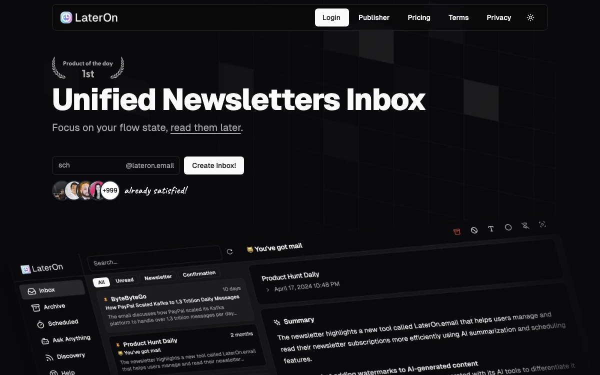 LaterOn: Agregador e Agendador de Newsletters com Resumo por IA