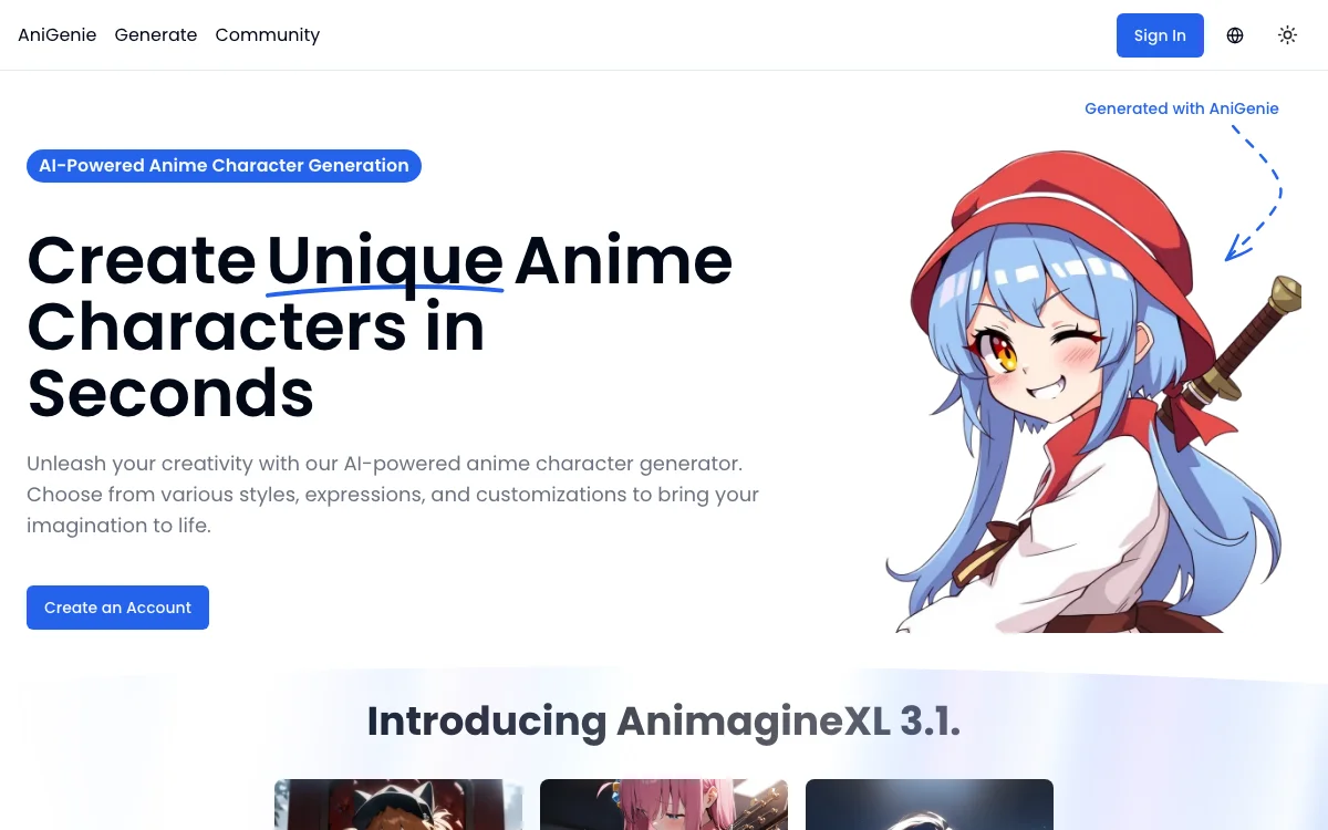 AniGenie: Gerador de Personagens de Anime com IA