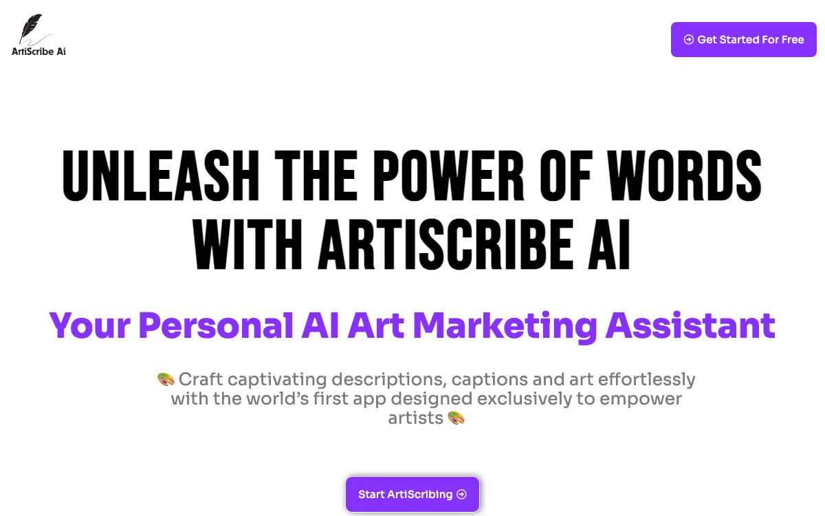 ArtiScribe AI - Transform Your Art Marketing with AI-Powered Copywriting